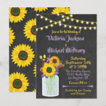 Sonnenblume Mason Jar Chalkboard Hochzeit Einladun