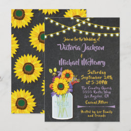 Sonnenblume Mason Jar Chalkboard Hochzeit Einladun Einladung