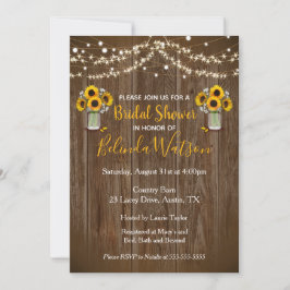 Sonnenblume Mason Jar Rustikales Brautparty Hochze Einladung