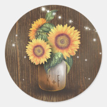 Sonnenblume Mason Jar Wedding Lights Rustikal