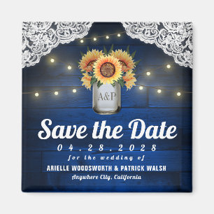 Sonnenblume-Maurer-Glas-Holz-Save the Date Magnet
