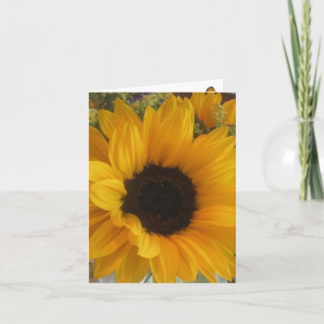 Sonnenblume-Melodie Notecard Karte (Vorderseite)
