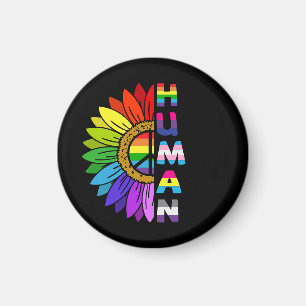 Sonnenblume Mensch in Regenbogenfarbe LGBTQ St Magnet