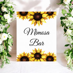 Sonnenblume Mimosa Bar Yellow White Wedding Floral Poster