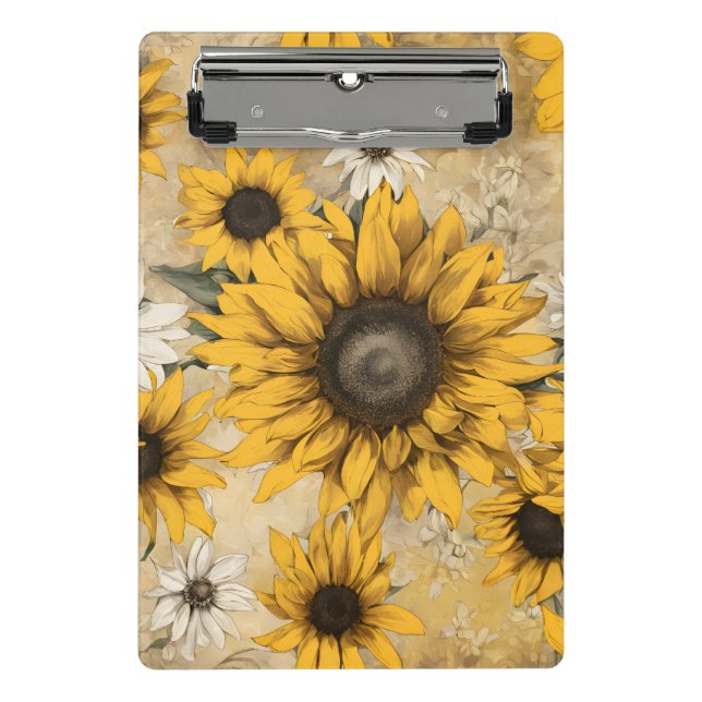 Sonnenblume Mini Klemmbrett (Vorderseite)