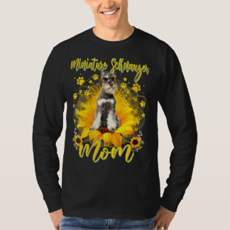 Sonnenblume Miniatur Schnauzer Mama Hund Mutter T-Shirt