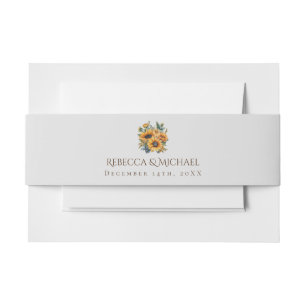 Sonnenblume Minimalistische Elegante Hochzeit Einladungsbanderole