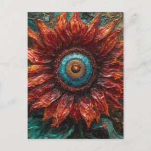 Sonnenblume mit Augapfel Postkarte