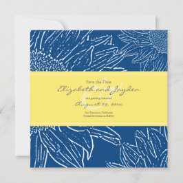 Sonnenblume mit Band Save the Date: Gelb Save The Date