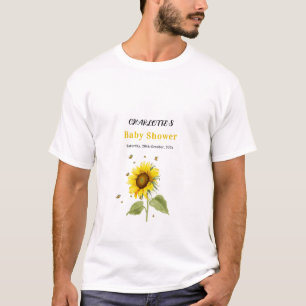 Sonnenblume mit Butterflies Babydusche T-Shirt