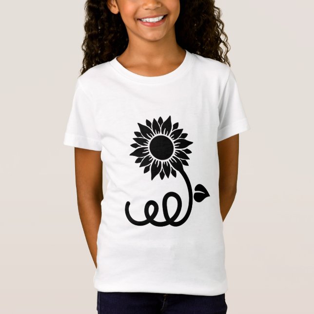 Sonnenblume mit Curly Steam T-Shirt (Vorderseite)