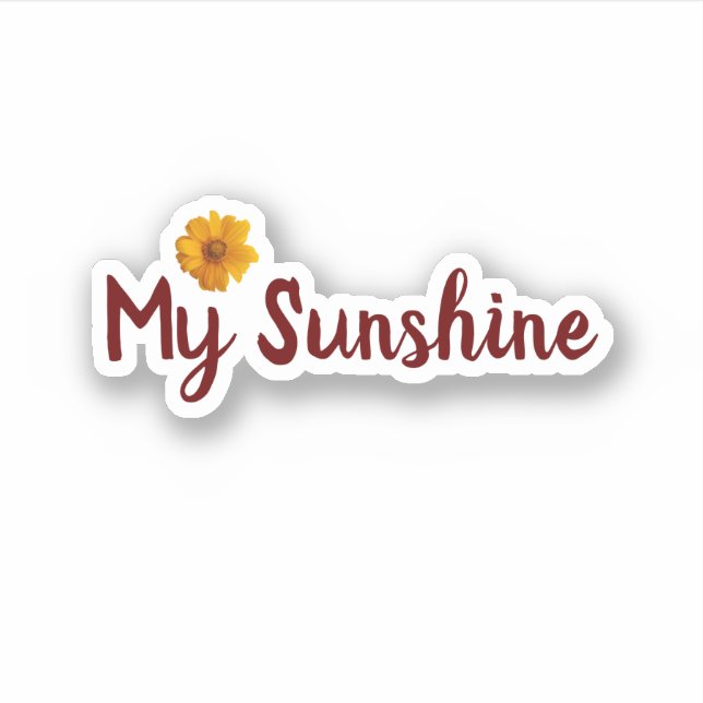 Sonnenblume mit einfacher Typografie '' My Sunshin Aufkleber (Vorderseite)