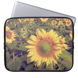 Sonnenblume mit Filtereffektretro Vintager Stiel Laptopschutzhülle