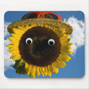 Sonnenblume mit Hut Mousepad