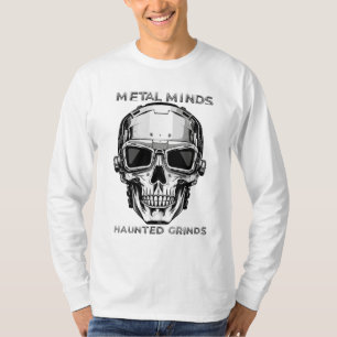 Sonnenblume mit Metallschädel T-Shirt