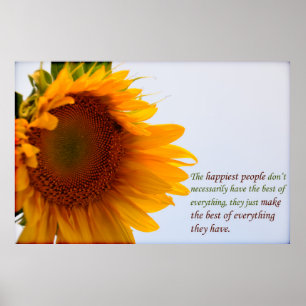 Sonnenblume mit Mitteilung Poster