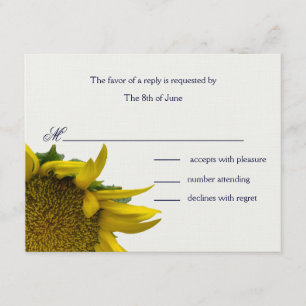 Sonnenblume mit Punktkarten RSVP Karte