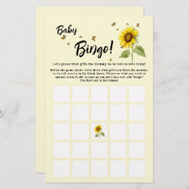 Sonnenblume mit Schmetterlingen Baby Bingo Game Fl