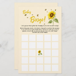 Sonnenblume mit Schmetterlingen Baby Bingo Game Fl