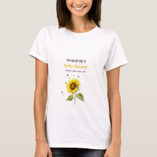 Sonnenblume mit Schmetterlingen Baby Shower Famili T-Shirt