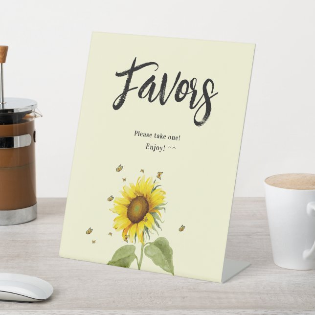 Sonnenblume mit Schmetterlingen Kinderduschfavorit Sockelschild (In SItu)