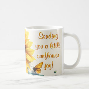 Sonnenblume mit Schmetterlingen mit anpassbarem Te Kaffeetasse