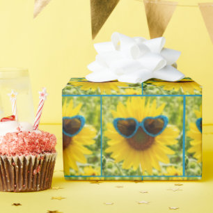 Sonnenblume mit Sonnenbrille Geschenkpapier