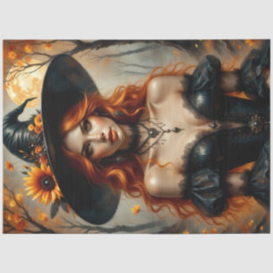 Sonnenblume Moon Witch Fiery Rotes Haar in gotisch Seidenpapier