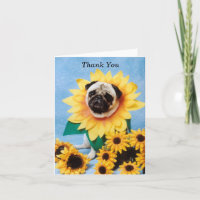 Sonnenblume Mops Danke Karte