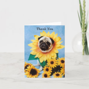 Sonnenblume Mops Danke Karte