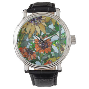 Sonnenblume Mosaik Watch von Willowcatdesigns Armbanduhr