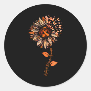 Sonnenblume Multiple Sklerose Bewusstsein Orange B Runder Aufkleber