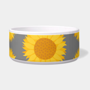 Sonnenblume-Muster. Gelb und Grau Napf