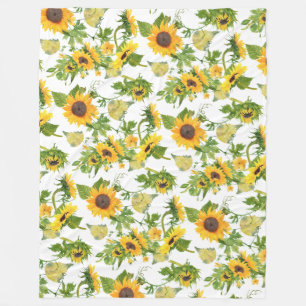 Sonnenblume-Muster zwei Fleecedecke