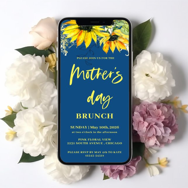 Sonnenblume Mutter Tag Brunch Digital Einladung (Von Creator hochgeladen)