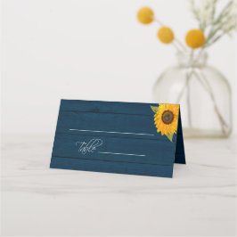 Sonnenblume Navy Blütenblume Rustikaler Hochzeitst Platzkarte