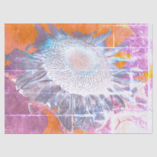 Sonnenblume Negativ Lila Braun Chic Vintage Kunst Seidenpapier