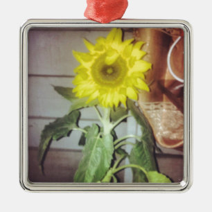 Sonnenblume neun am Nachmittag Silbernes Ornament