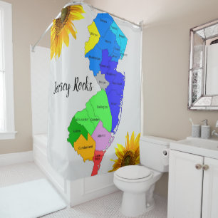 Sonnenblume New Jersey Maps Landkreis Duschvorhang