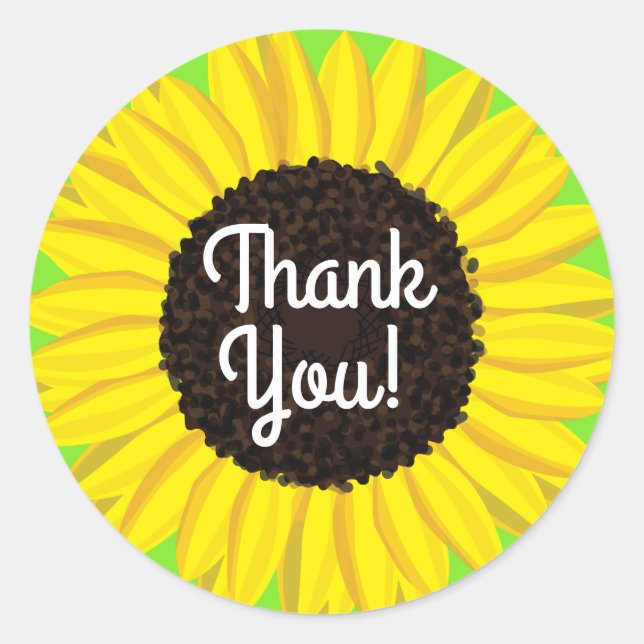 Sonnenblume Niedlich 1. Geburtstag Vielen Dank Runder Aufkleber (Vorderseite)
