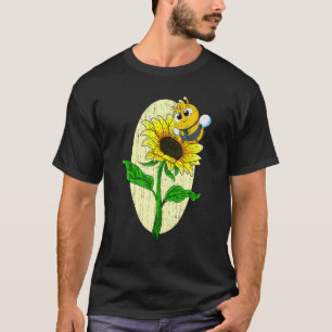 Sonnenblume Niedliche Biene Gelbe Blume Gärtner S T-Shirt