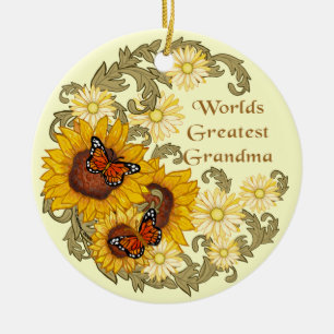Sonnenblume Oma Keramik Ornament