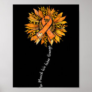 Sonnenblume Orange Band Multiple Sklerose Bewussts Poster