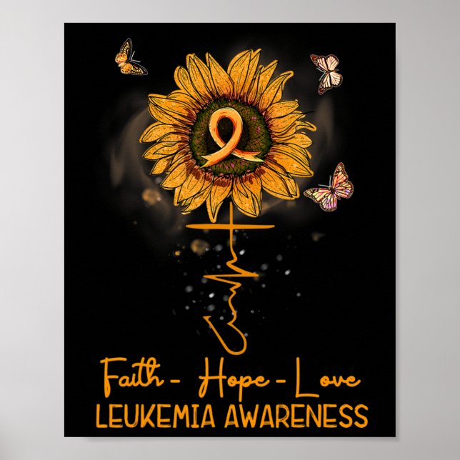Sonnenblume Orange Ribbon Christliche Leukämie Awa Poster (Vorne)