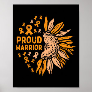 Sonnenblume Orange Ribbon Proud Warrior Leukemia A Poster