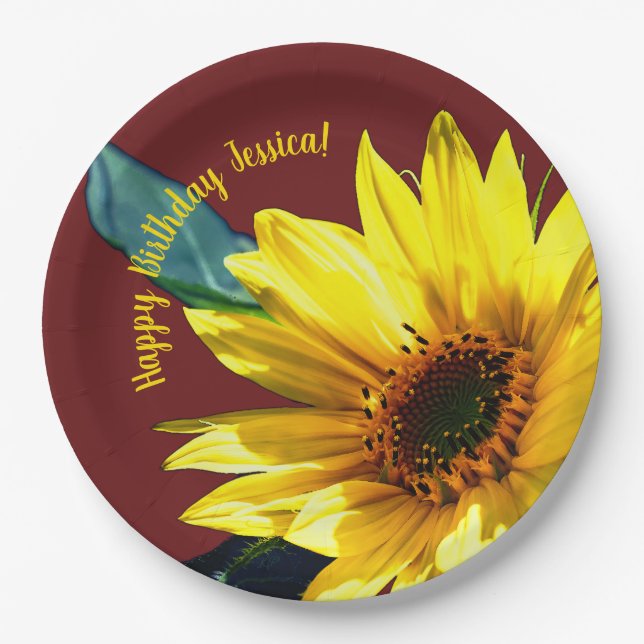 Sonnenblume Pappteller (Vorderseite)