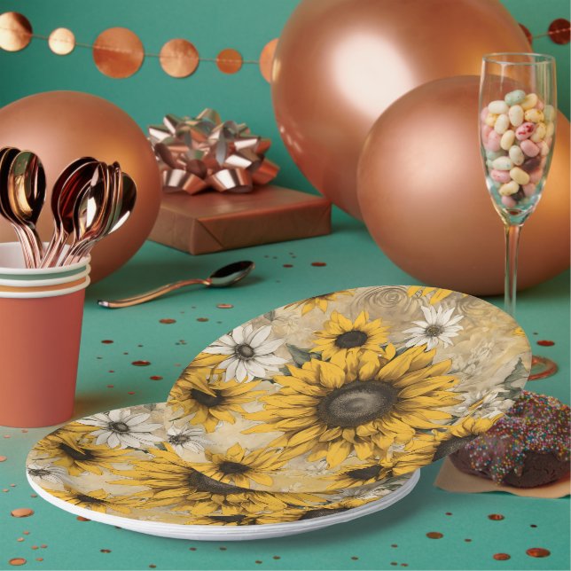 Sonnenblume Pappteller (Multi)