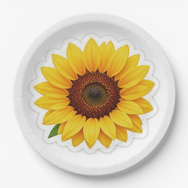 Sonnenblume Pappteller (Vorderseite)
