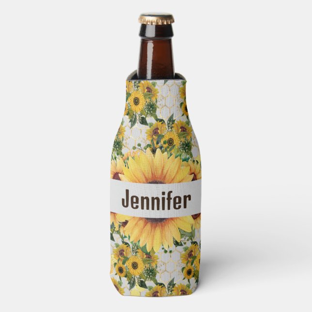 Sonnenblume Personalisieren Name Tall Seltzer Can  Flaschenkühler (Flaschenvorderseite)