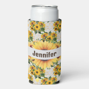 Sonnenblume Personalisieren Name Tall Seltzer Can  Selters Dosenkühler